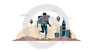 Parkour Runner: Urban Agility Dynamic Movement, vector design Generative AI