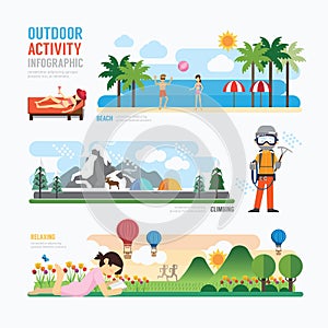 Parks and outdoor activityTemplate Design Infographic. Concept V photo