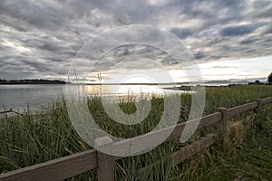 Parksville beach at sunset photo