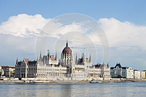 Parlament in Budapest with riverside