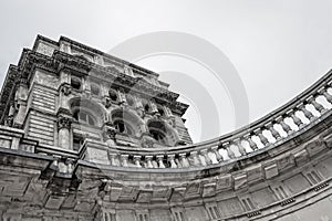 Parliament architectural detail in Bucharest.