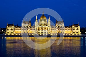 Parliament in Budapest by night