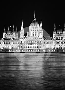 The Parliament of Budapest in the night