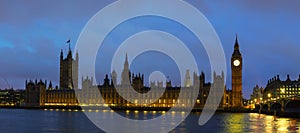 Parliament building with Big Ben panorama in London