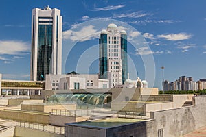 Parliament buildings in Astana now Nur-Sultan , capital of Kazakhsta