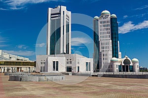 Parliament buildings in Astana now Nur-Sultan , capital of Kazakhsta