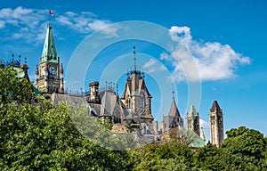 Parliament Buildings and Peace Tower - side view