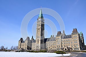 Parliament Buildings in winter, Ottawa, Canada