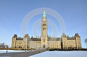 Parliament Buildings in winter, Ottawa, Canada