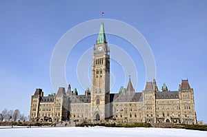 Parliament Buildings winter view, Ottawa, Canada