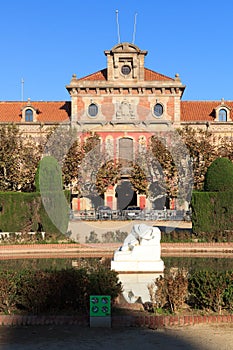 Parliament of Catalonia and Desolation sculpture, Parc de la Ciutadella in Barcelona