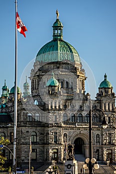 Parliament and city park. Vicotoria is a famous tourist destination in Vancouver Island