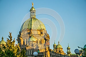 Parliament and city park. Vicotoria is a famous tourist destination in Vancouver Island