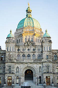 Parliament and city park. Vicotoria is a famous tourist destination in Vancouver Island