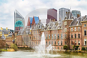 Parliament and court building complex Binnenhof in Hague, Holland