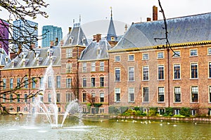 Parliament and court building complex Binnenhof in Hague, Holland