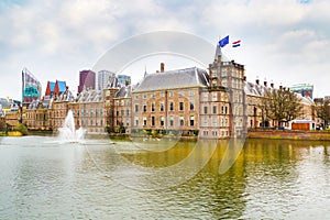 Parliament and court building complex Binnenhof in Hague, Holland