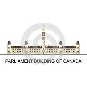 Parliament Hill Buildings in Ottawa, Canada. National historical architecture site of Canada. Tourism and vacation theme. World