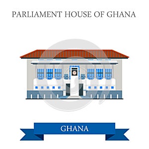 Parliament House of Ghana in Accra flat vector ill photo