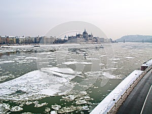 Parliament of Hungary and the river of Danube