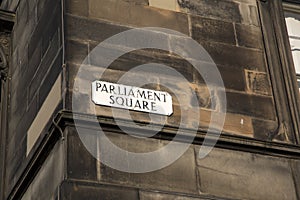 Parliament Square Street Sign; Edinburgh photo