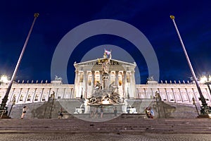 Parliament Vienna austria night