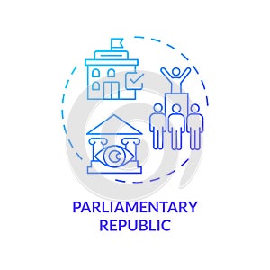 Parliamentary republic blue gradient concept icon
