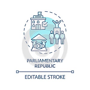 Parliamentary republic soft blue concept icon