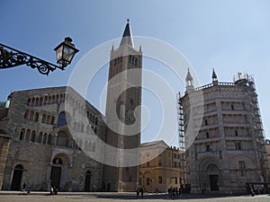 Parma Cathedral and Baptistery square.