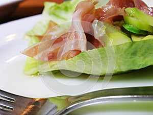 Parma ham and asparagus salad