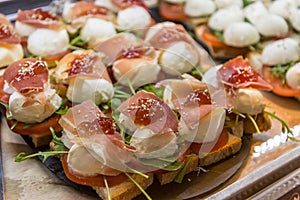 Parma ham and Mozzarella Appetizer at Mercado de San Miguel