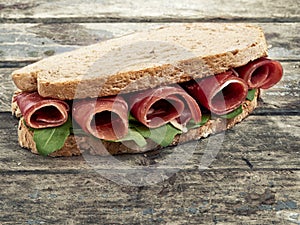 Parma ham salad roll