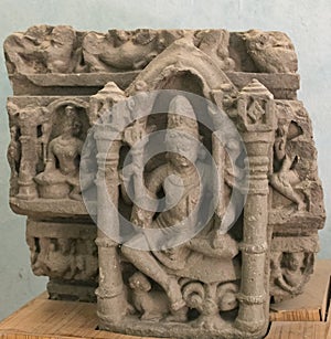 Sandstone Sculptures of Hindu Deity Central India Madhya Pradesh photo