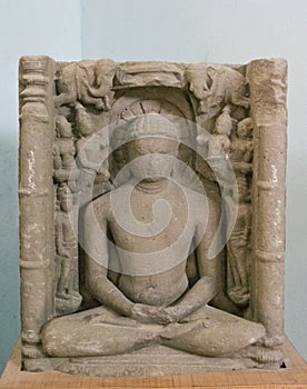 Sandstone Sculpture of  Jain Tirthankara  Central India Madhya Pradesh photo