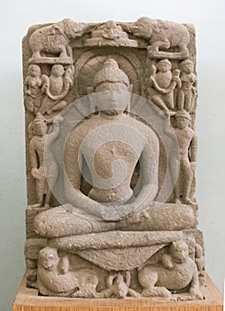 Sandstone Sculpture of  Jain Tirthankara  Central India Madhya Pradesh photo