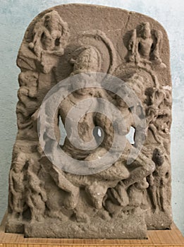 Sandstone Sculpture of Lord Shiva Devi Parvati Uma Maheshwar Type Central India Madhya Pradesh photo