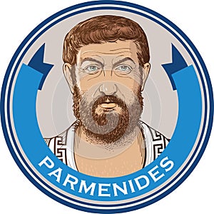 Parmenides line art portrait, vector photo