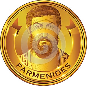 Parmenides gold style portrait, vector photo