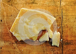 Parmesan Cheese Chunks on Wood