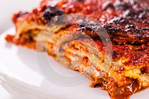 Parmigiana in a plate detail