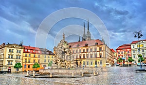 Parnas Fountain on Zerny trh square in the old town of Brno, Czech Republic photo