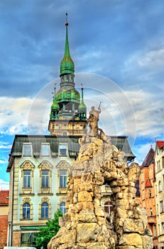 Parnas Fountain on Zerny trh square in the old town of Brno, Czech Republic photo