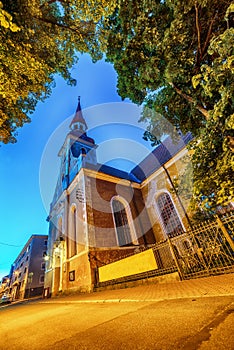 Parnu, Estonia, Baltic States: the old town and St. Elizabeths Church