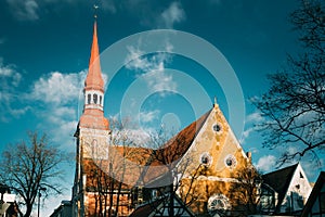 Parnu, Estonia. Close Up View Of Lutheran Church Of St. Elizabet