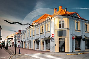 Parnu, Estonia. Old Cafe At Historical Ruutli Street