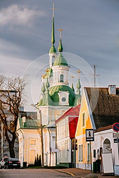 Parnu, Estonia. St. Catherine`s Church Is Russian Orthodox Church. Famous Attraction Landmark.