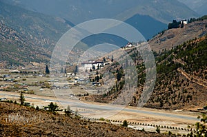 Paro Airport in the Mountains - Bhutan