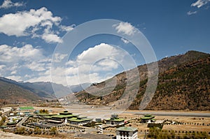 Paro Airport in the Mountains - Bhutan