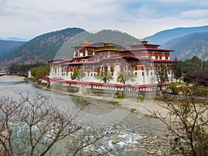 The paro fort or dzong in Bhutan