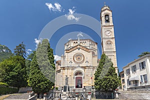 The parochial church of St. Lorenzo in Tremezzo, Como Lake, Italy